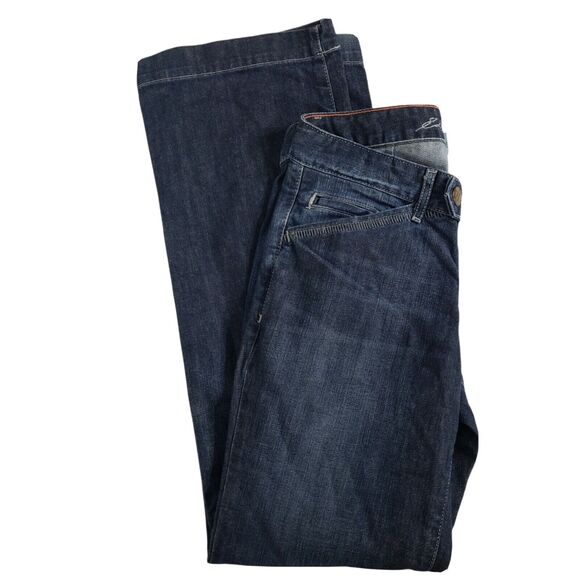 Eddie Bauer Womens Jeans Size 2 Trouser Curvy Fit Stretch Blue Denim Flap Pocket - Picture 4 of 11